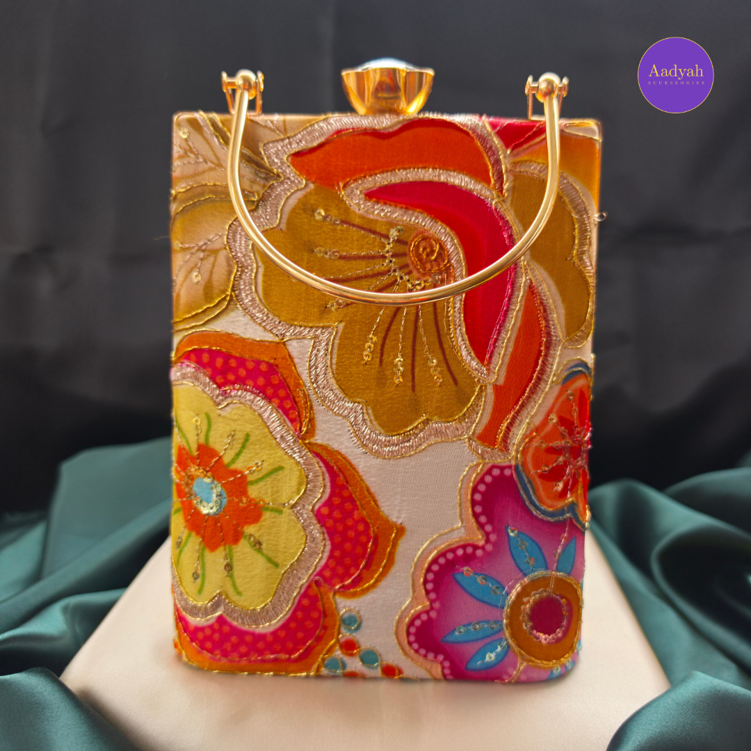 Party Wear Bucket Bag - Floral Digital