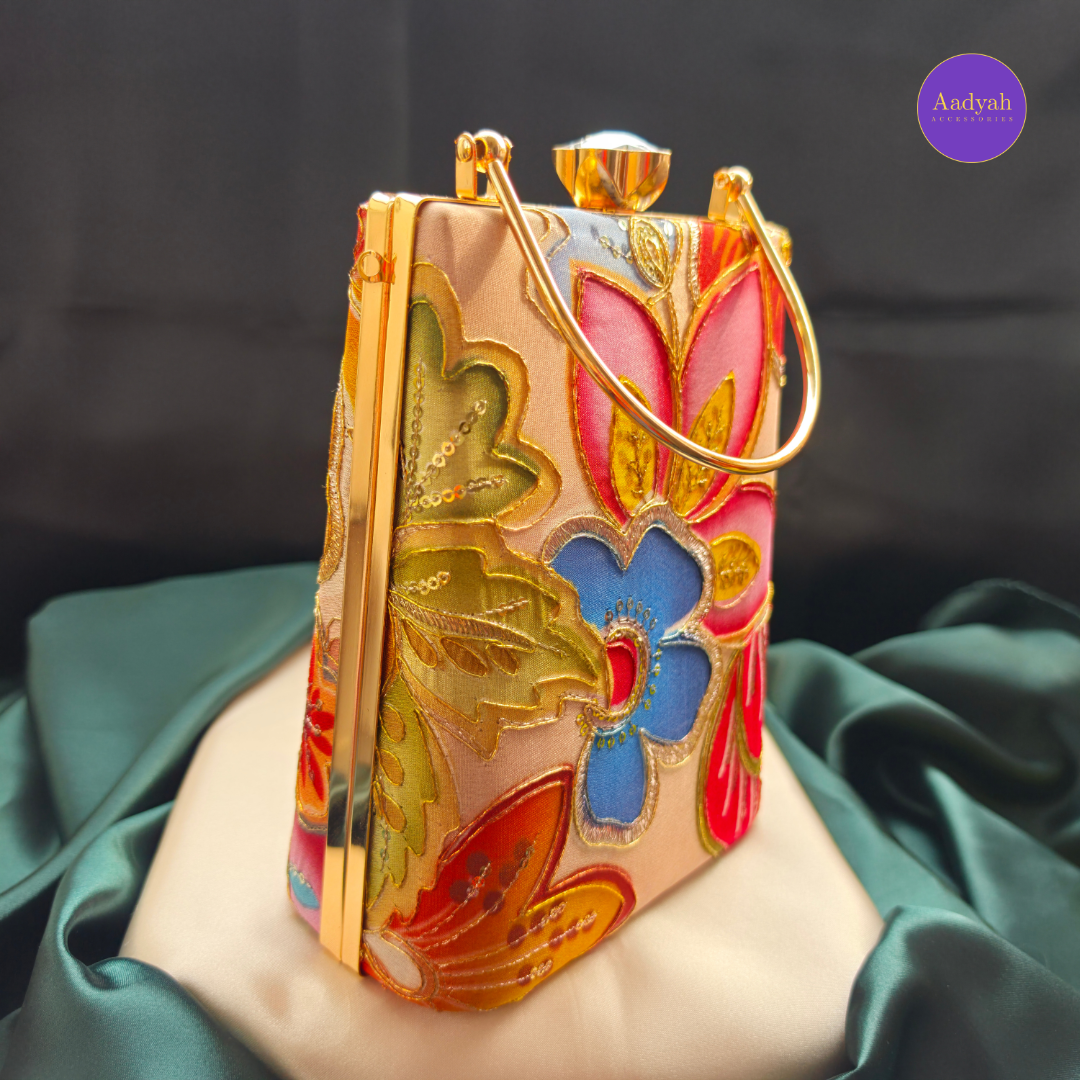 Party Wear Bucket Bag - Floral Digital