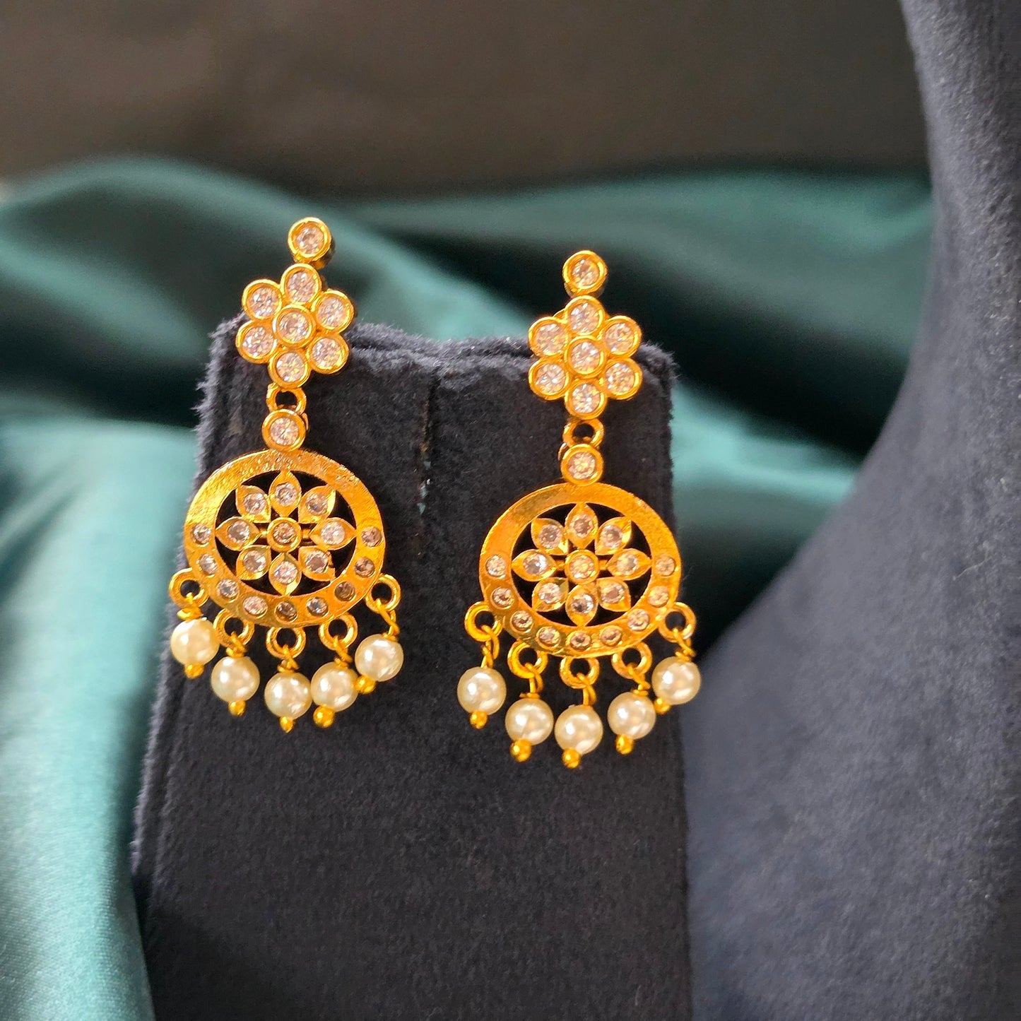 AD Layered Stone Necklace Set
