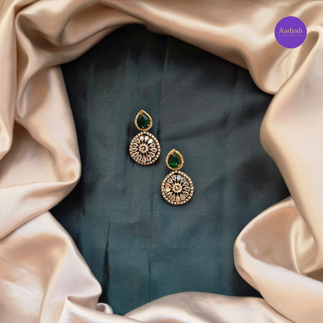 AD Stone Hasli Necklace Set - Green