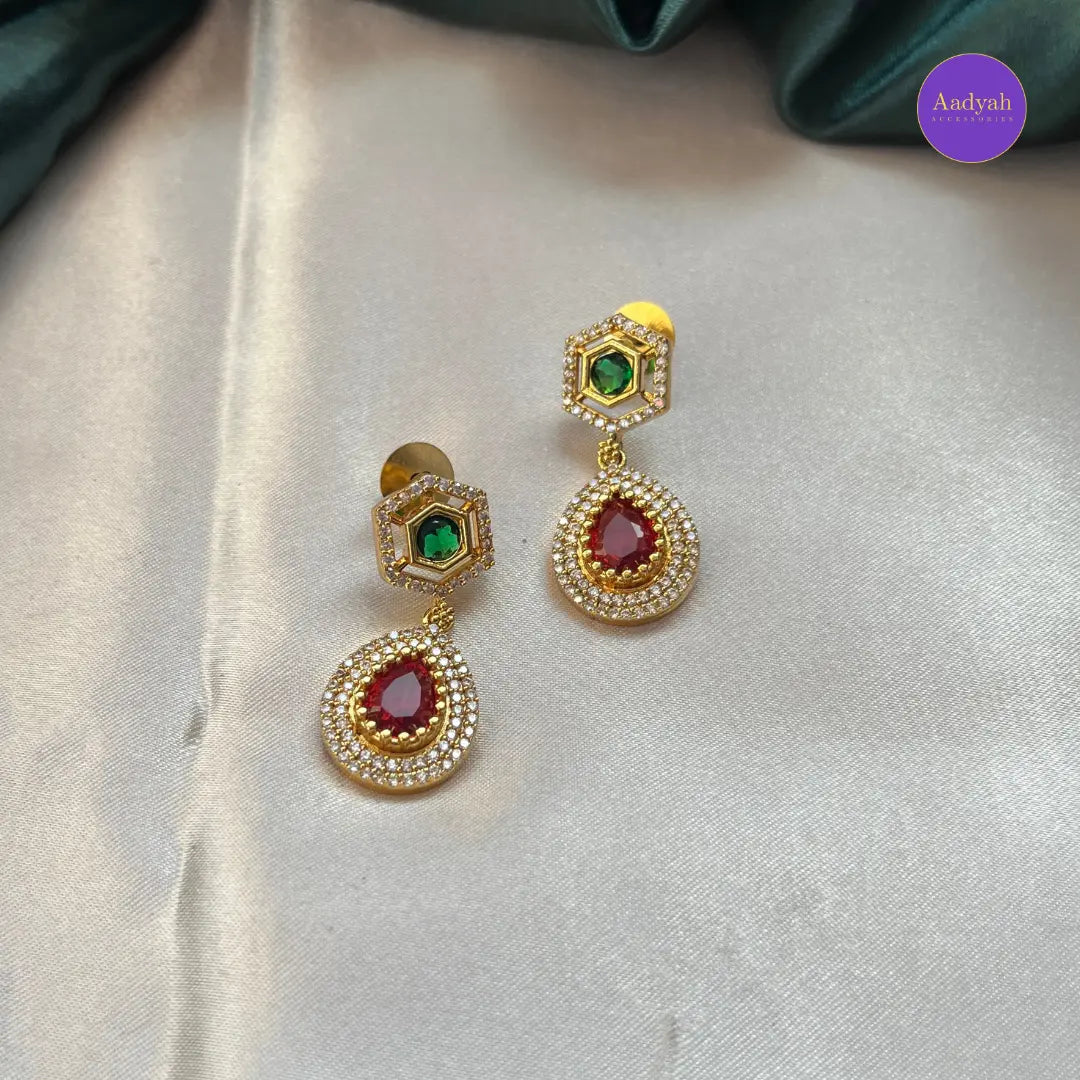 Ad Gold Necklace Set - Gold with Multicolor