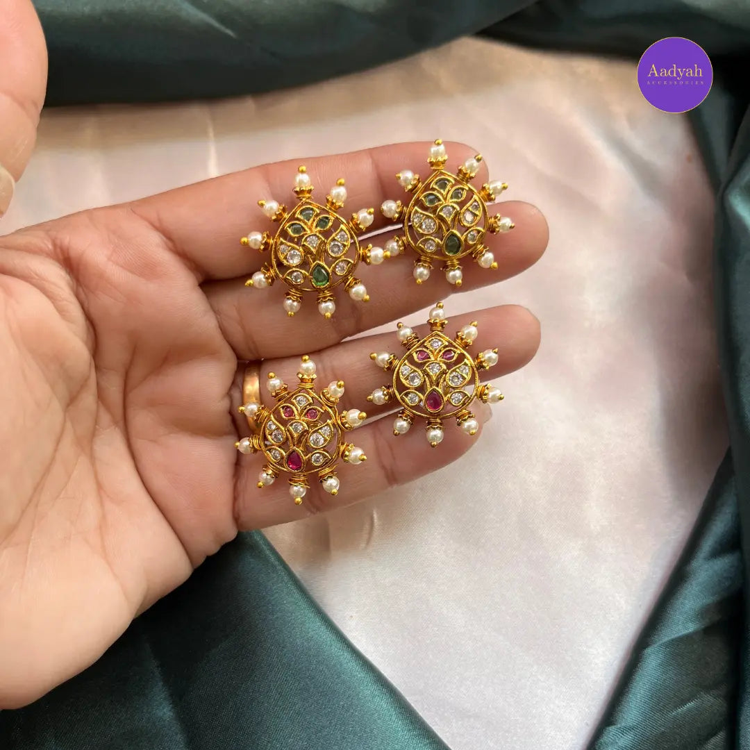 Avani Stud - Pink & Green