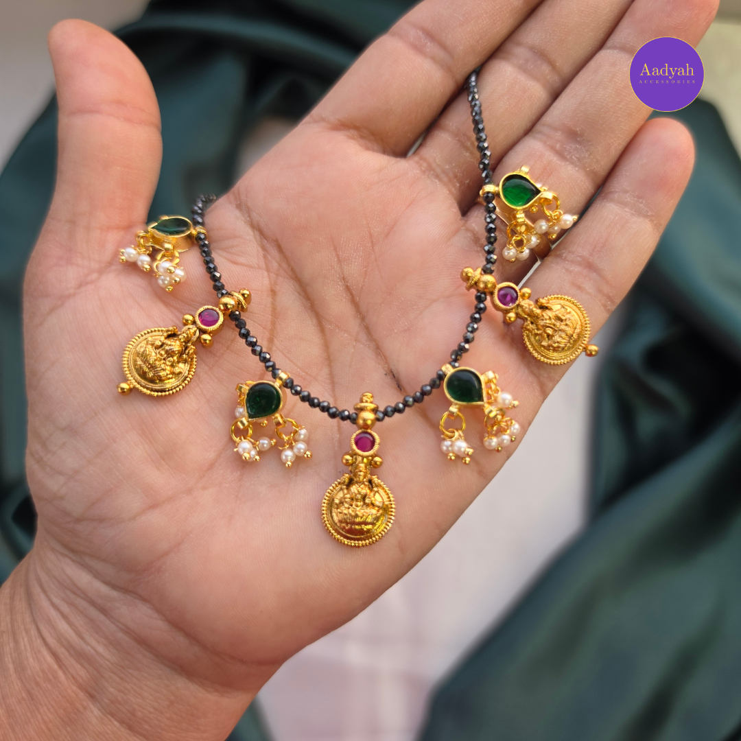 Jadau Kasu Black Diamond Mangalsutra