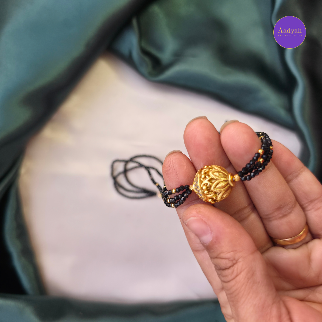 Nakshi Bead Black Diamond Mangalsutra