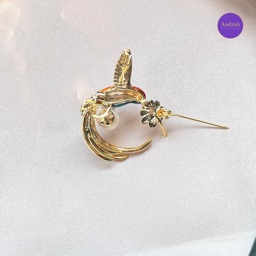 Birdy Enamel Brooch - Multi Colour