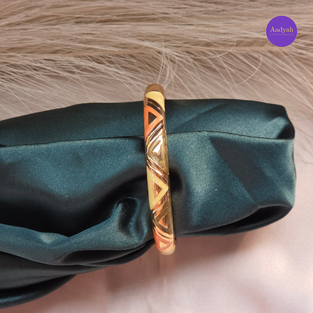 Anti-Tarnish Contemporary Enamel Bangle - Openable