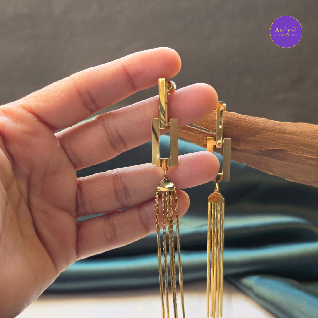 Designer Danglers Earring - Gold