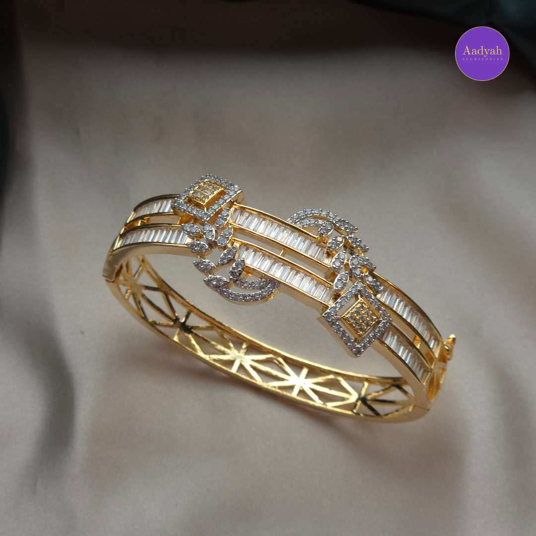 Designer White Stone - Open Type Bangle