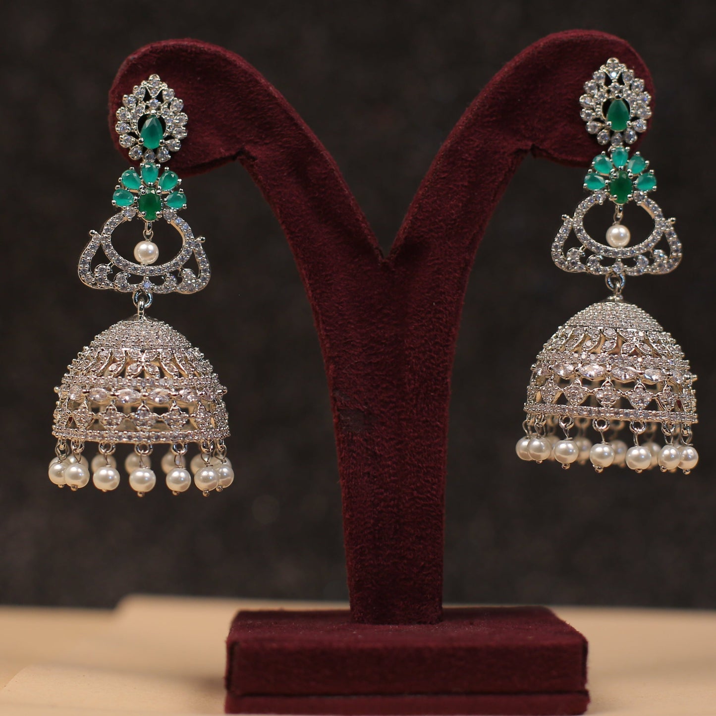 Diamond Look Jhumki, CZ Jhumki