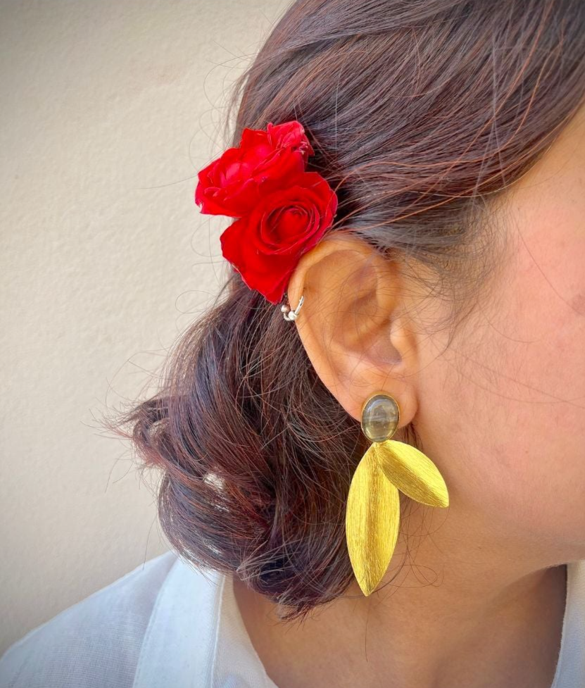 Green Zinnia Earrings
