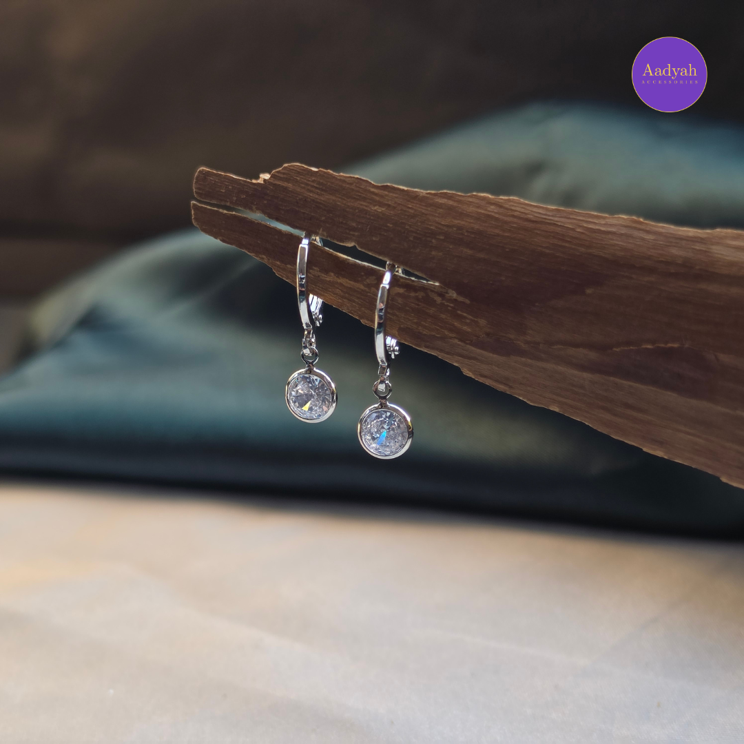 Every Day Drop Small Hoops - Silver