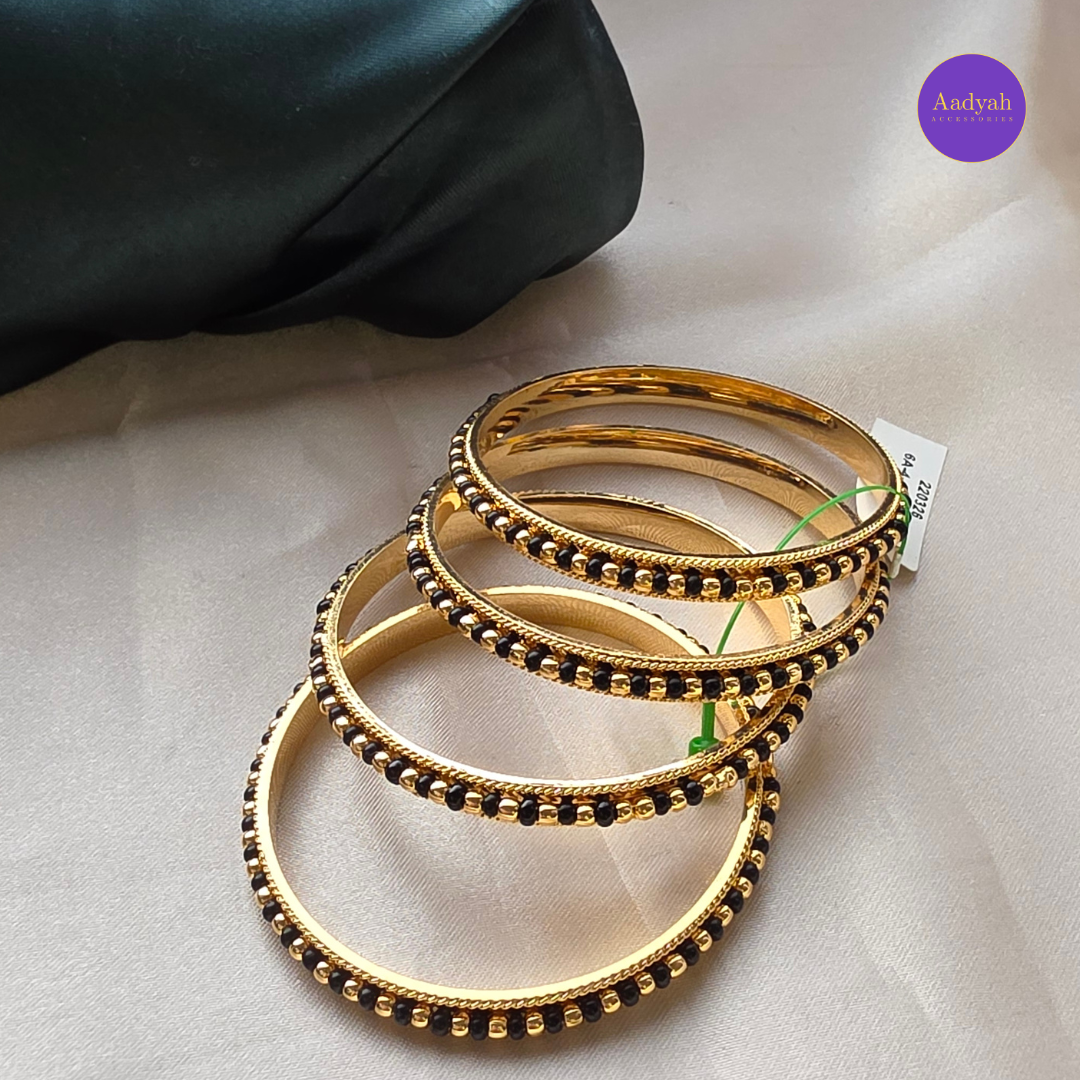 Gold Look Beaded Baby Bangles - Set of 4