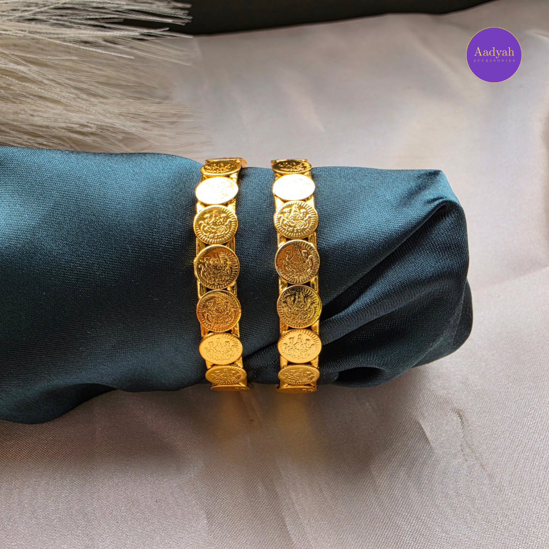Kasu Gold Look Baby Bangles - Set of 2
