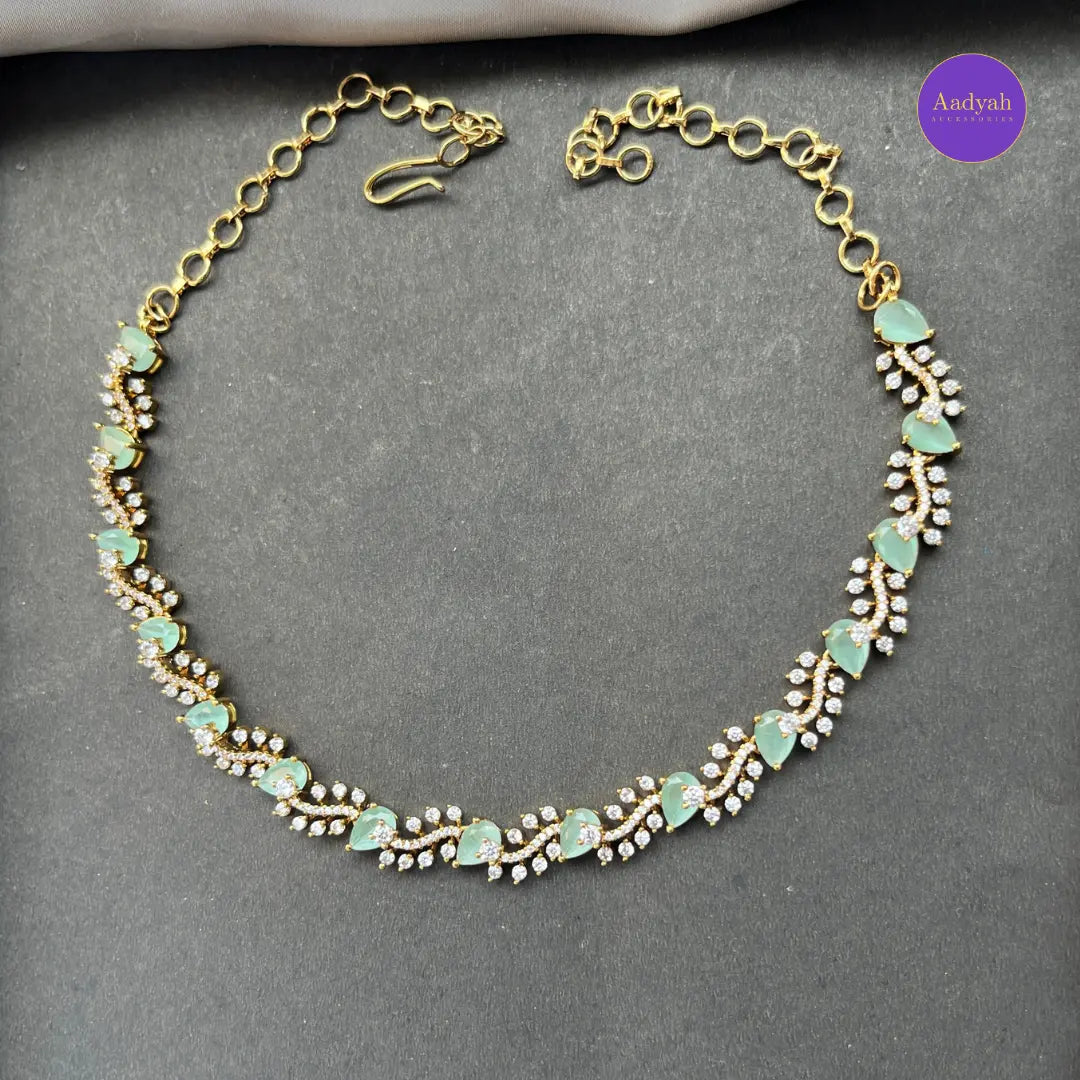Mint Green Short Necklace Set - Mint Green