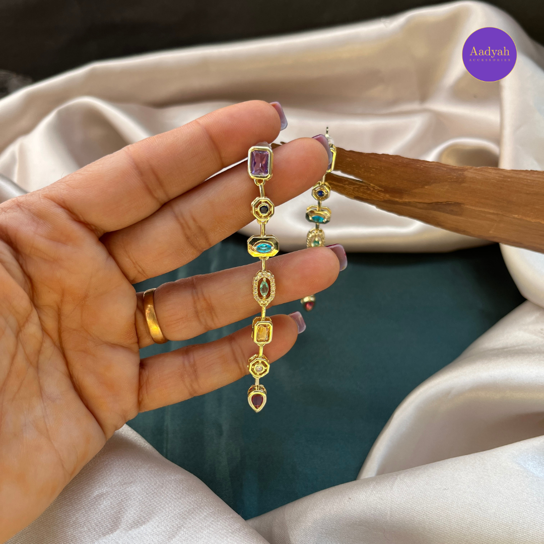 Multi Stone Designer Earrings