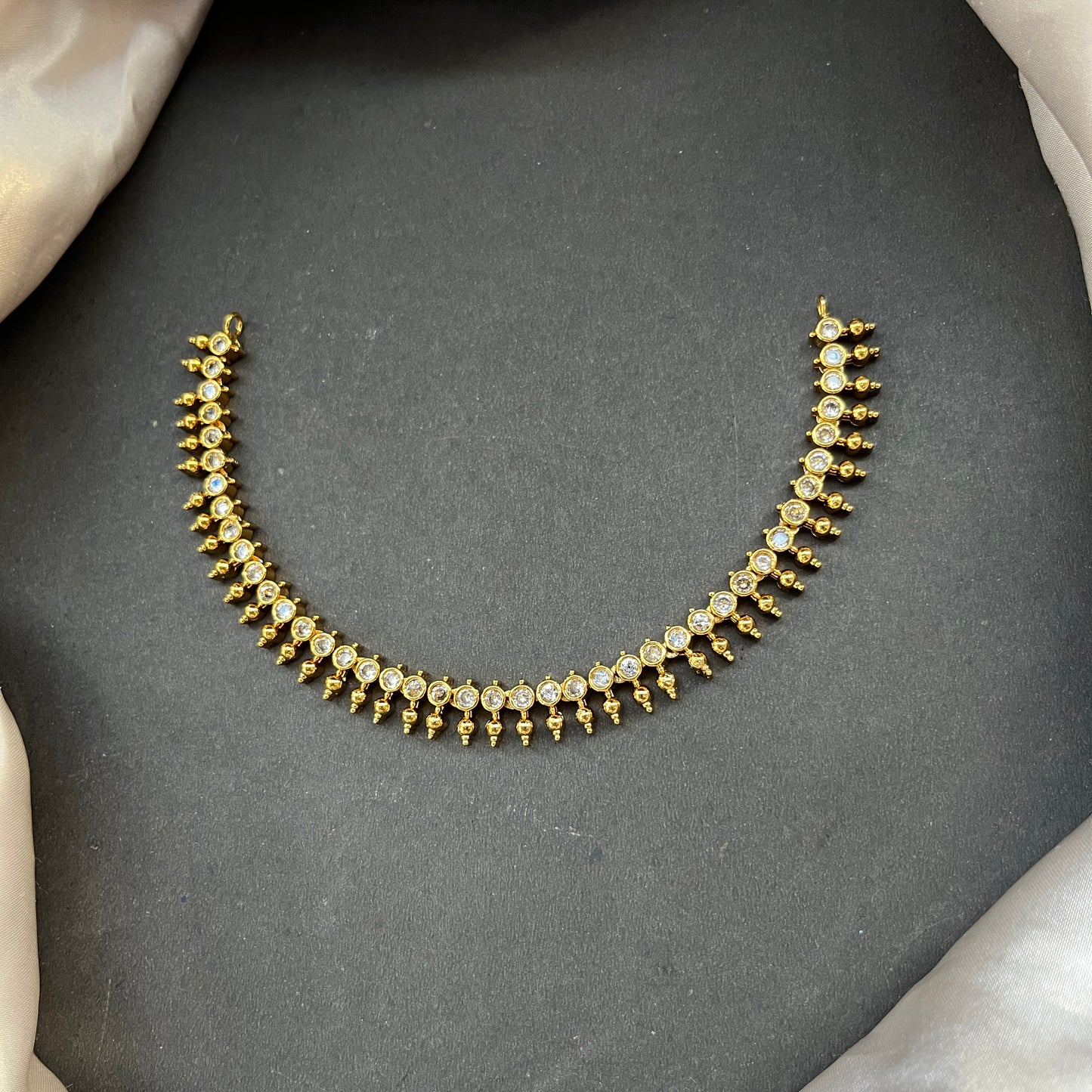 Gold look alike necklace set,Imitation jewelry,Artificial necklace set,Bridal festive wear,Temple design