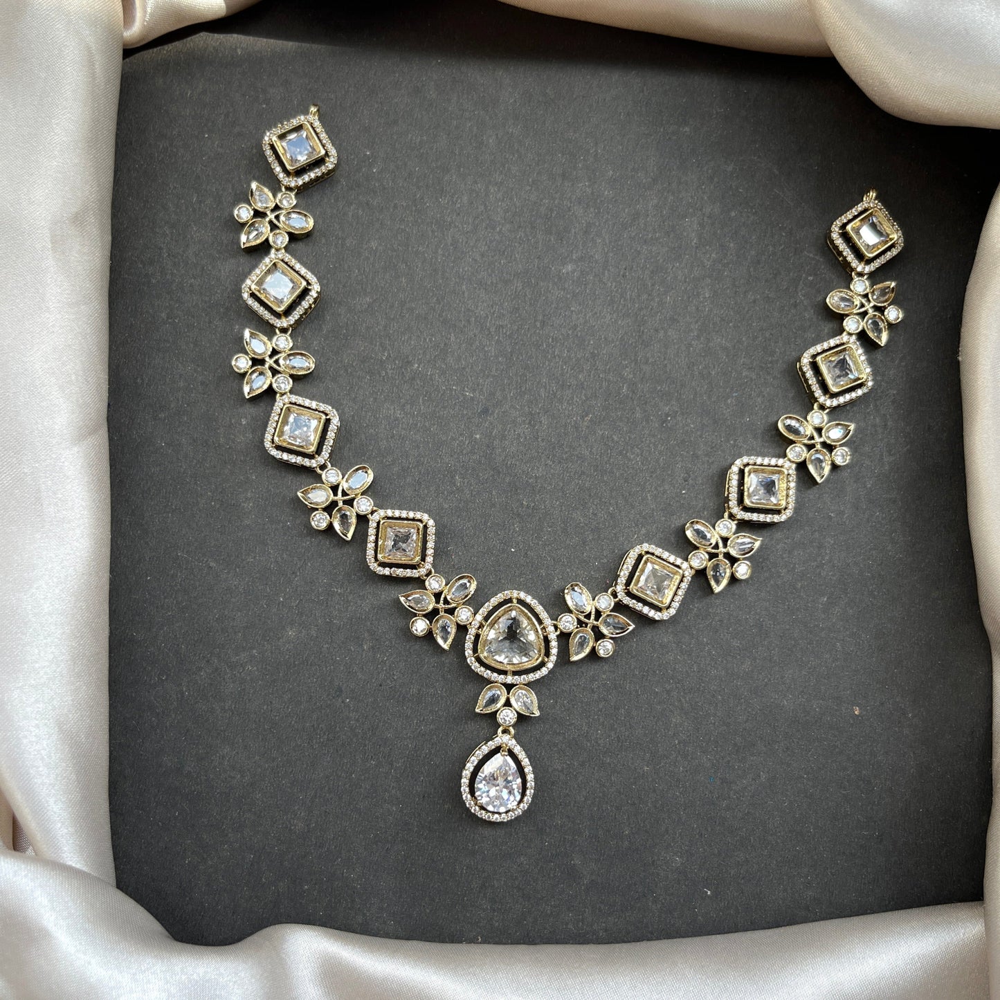 Gold look alike necklace set,Imitation jewelry,Artificial necklace set,Bridal festive wear,Temple design