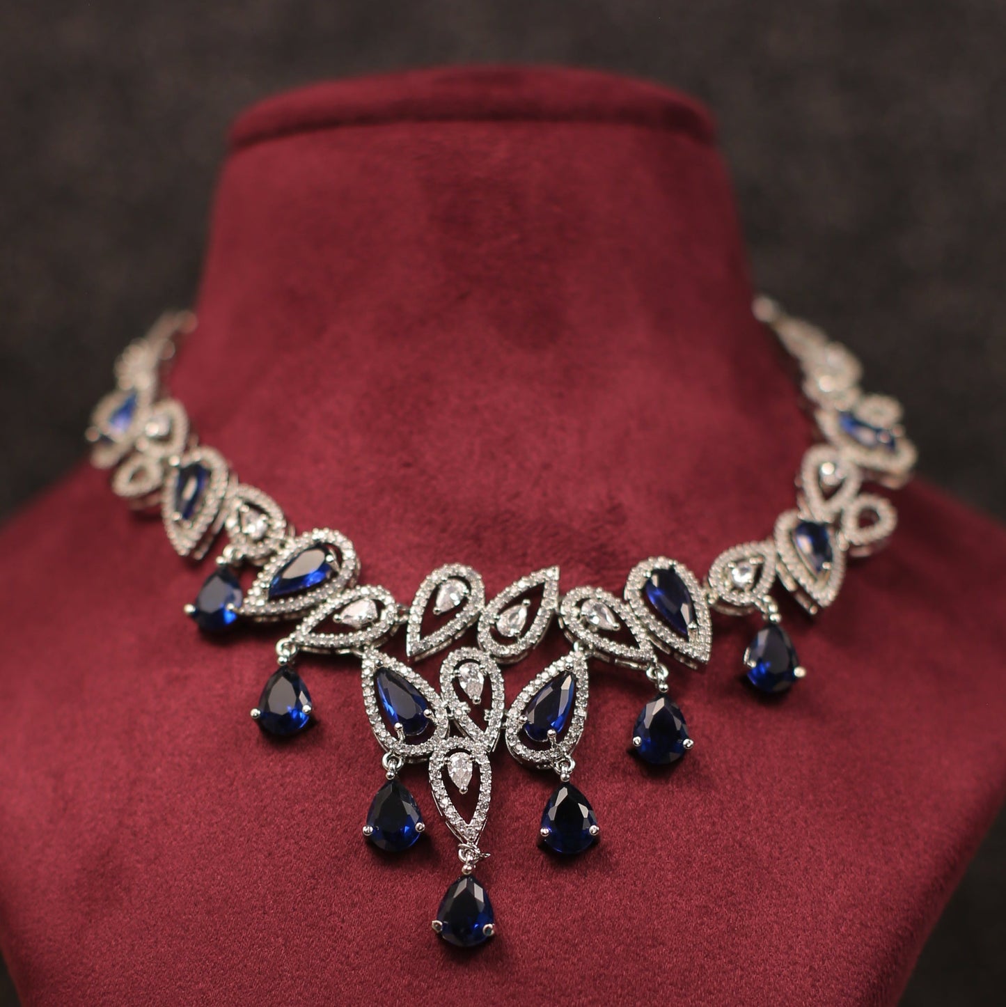 Diamond Finish Necklace, Diamond Replica,White Stone Set,CZ Set, AD Set, Diamond Cut