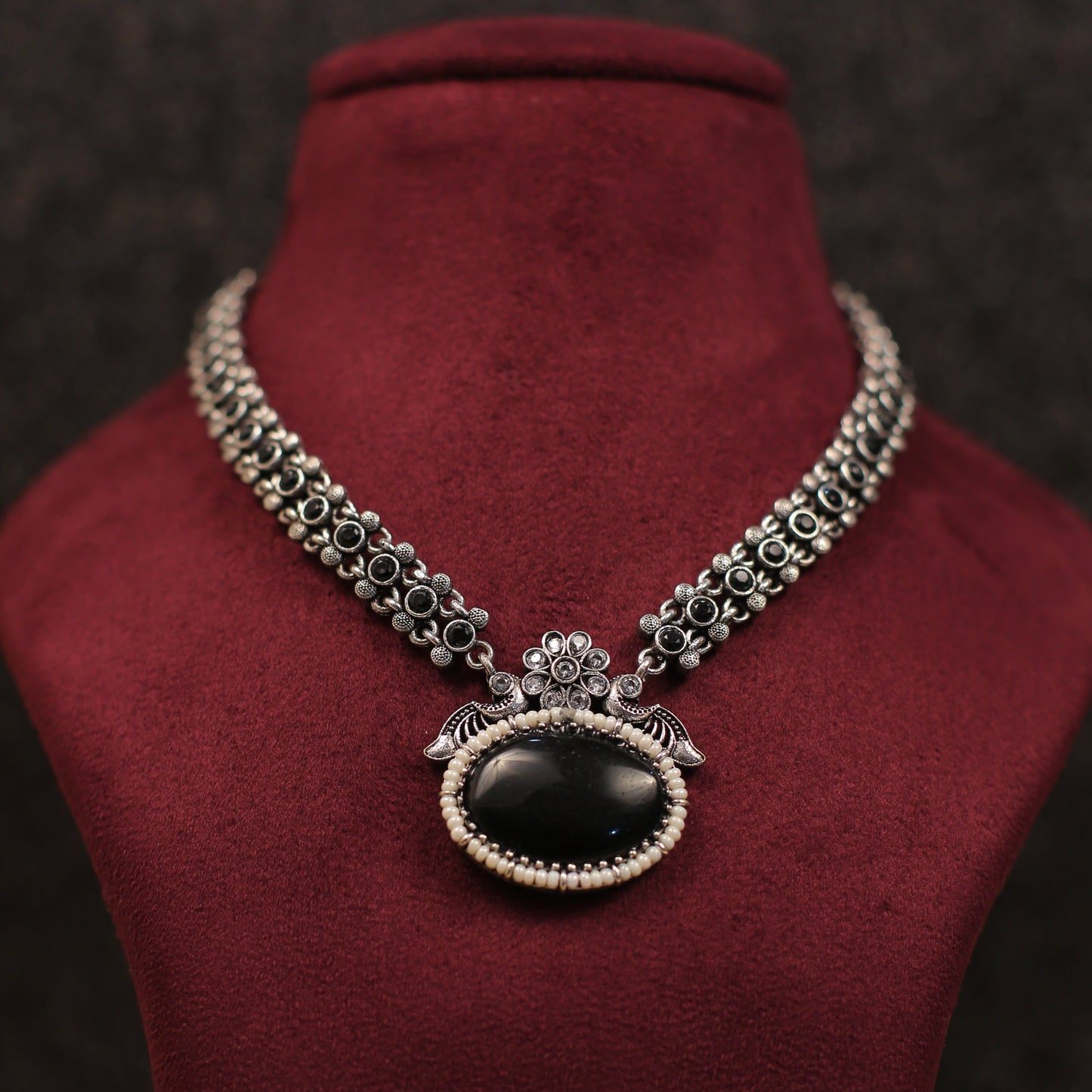 Silver Look Alike, Silver Replica,oxidised set,German Silver Set