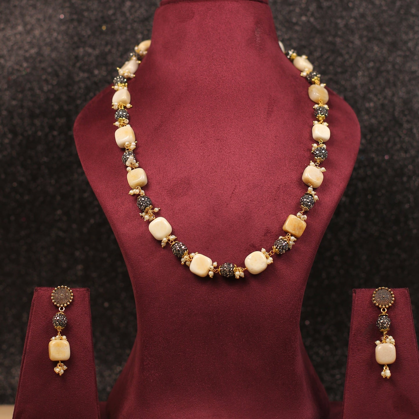 Beaded Necklace,Beads Mala,Mossinate Mala,Designer Mala,Celebrity Mala