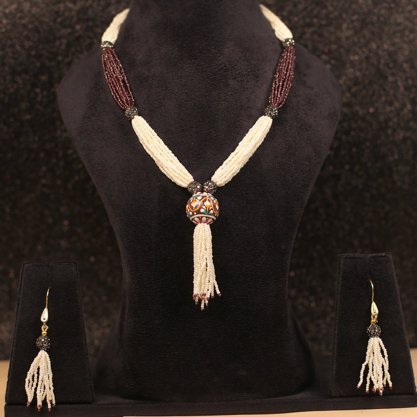 Beaded Necklace,Beads Mala,Mossinate Mala,Designer Mala,Celebrity Mala