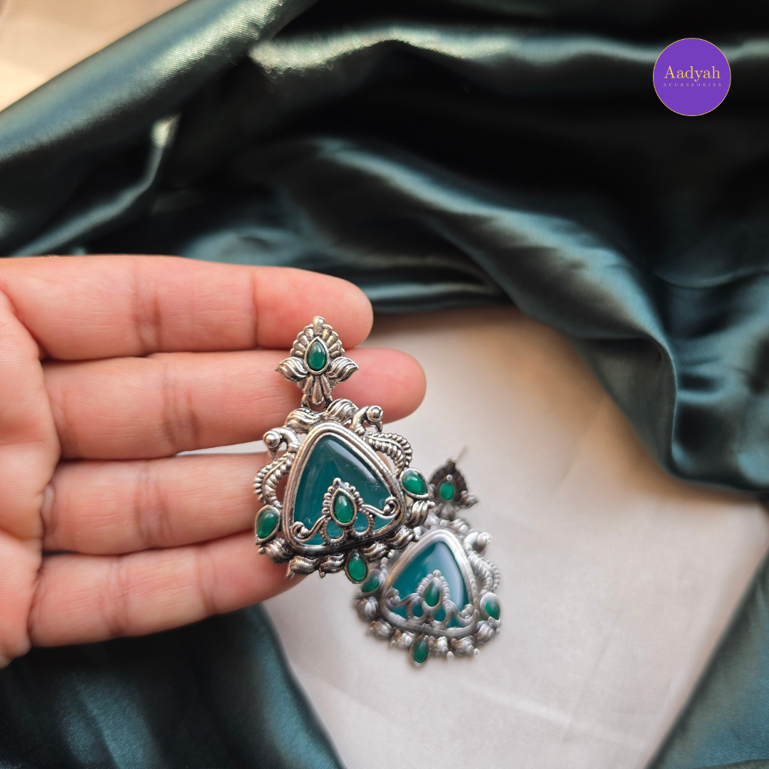 Oxisied Earring - Green