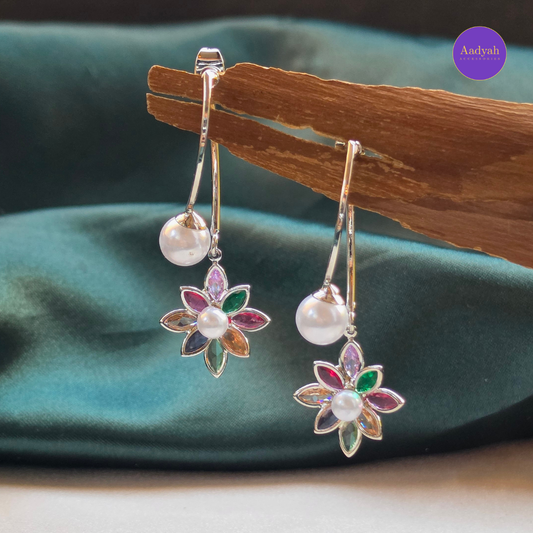 Pearl Multi Stone Designer Anti-Tarnish Earring