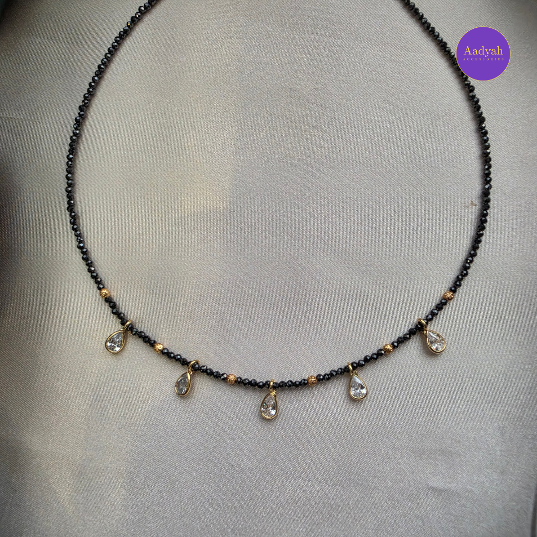 Polki Drops Black Diamond Mangalsutra