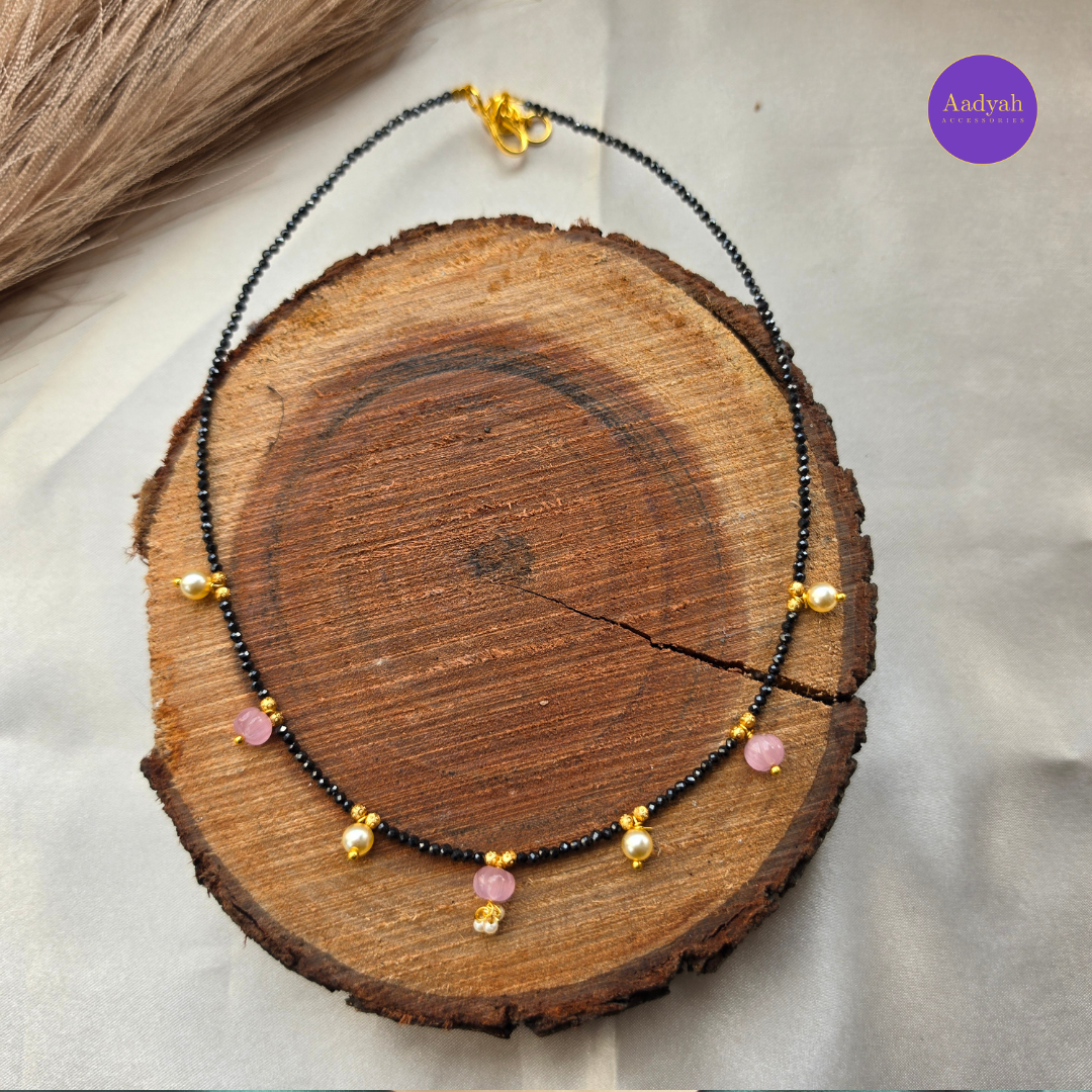 Single Layer Black Diamond Drop Mangalsutra