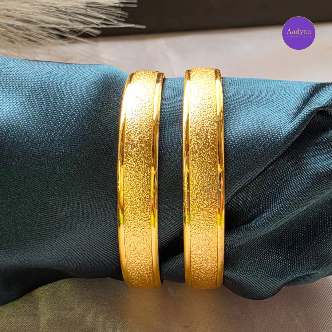 Solid Gold Look Baby Bangles - Set of 2