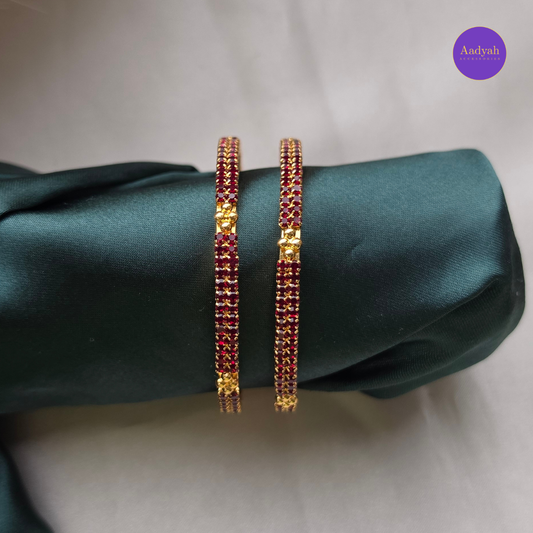 Stone Gold Look Baby Bangles - Set of 2