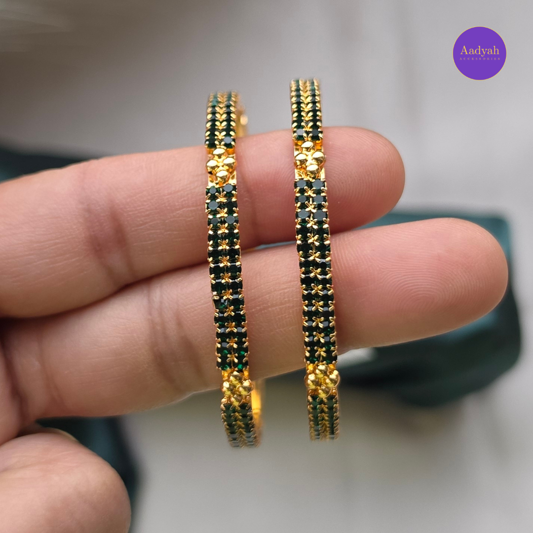 Stone Gold Look Baby Bangles - Set of 2