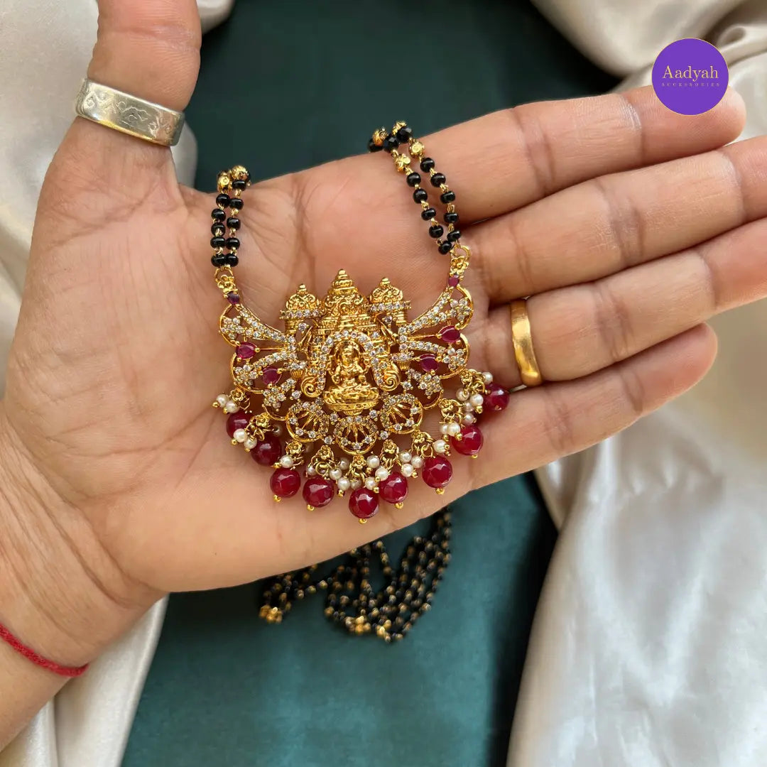 Temple Mangalsutra - Maroon