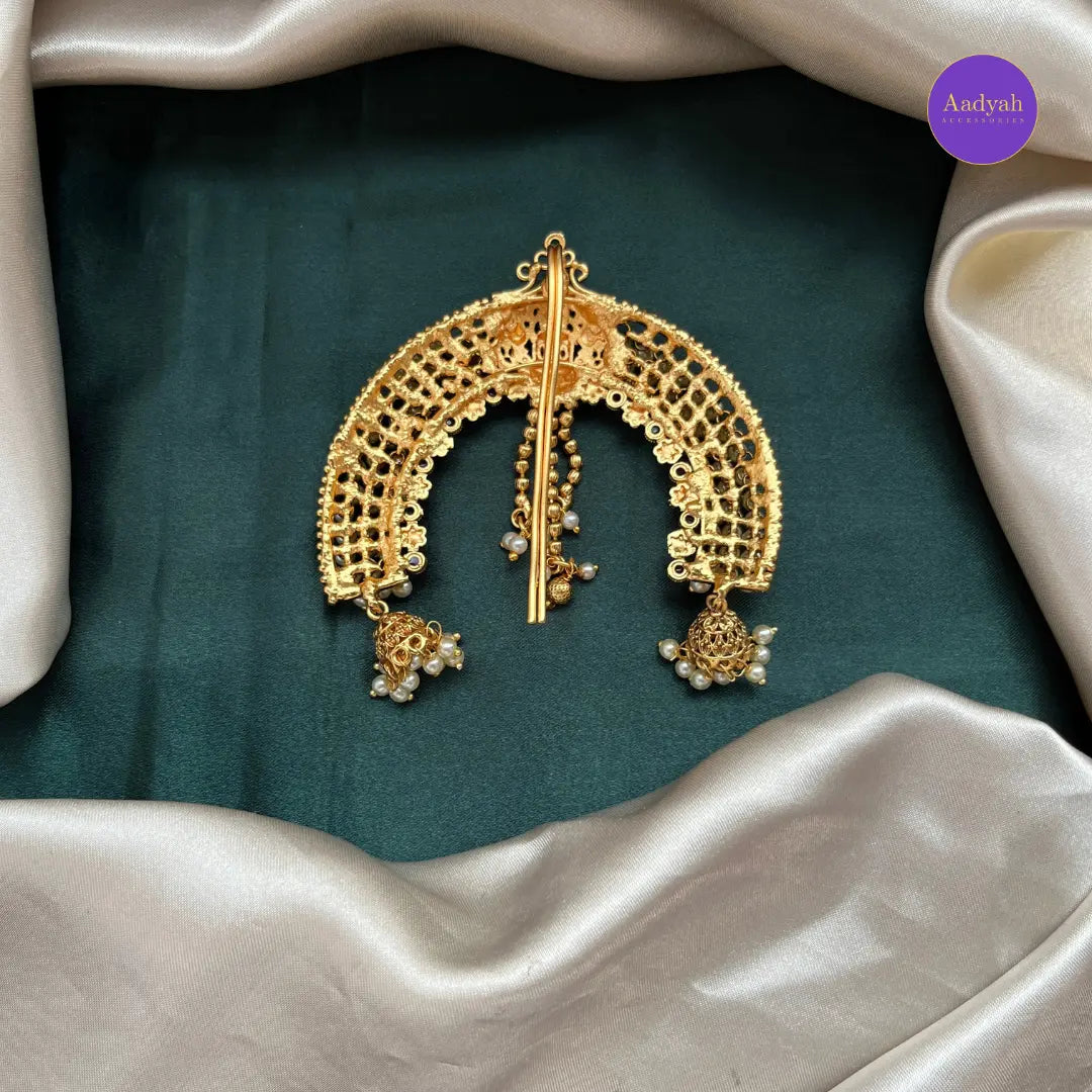 Temple U Hair Pin - Gold with Pearl