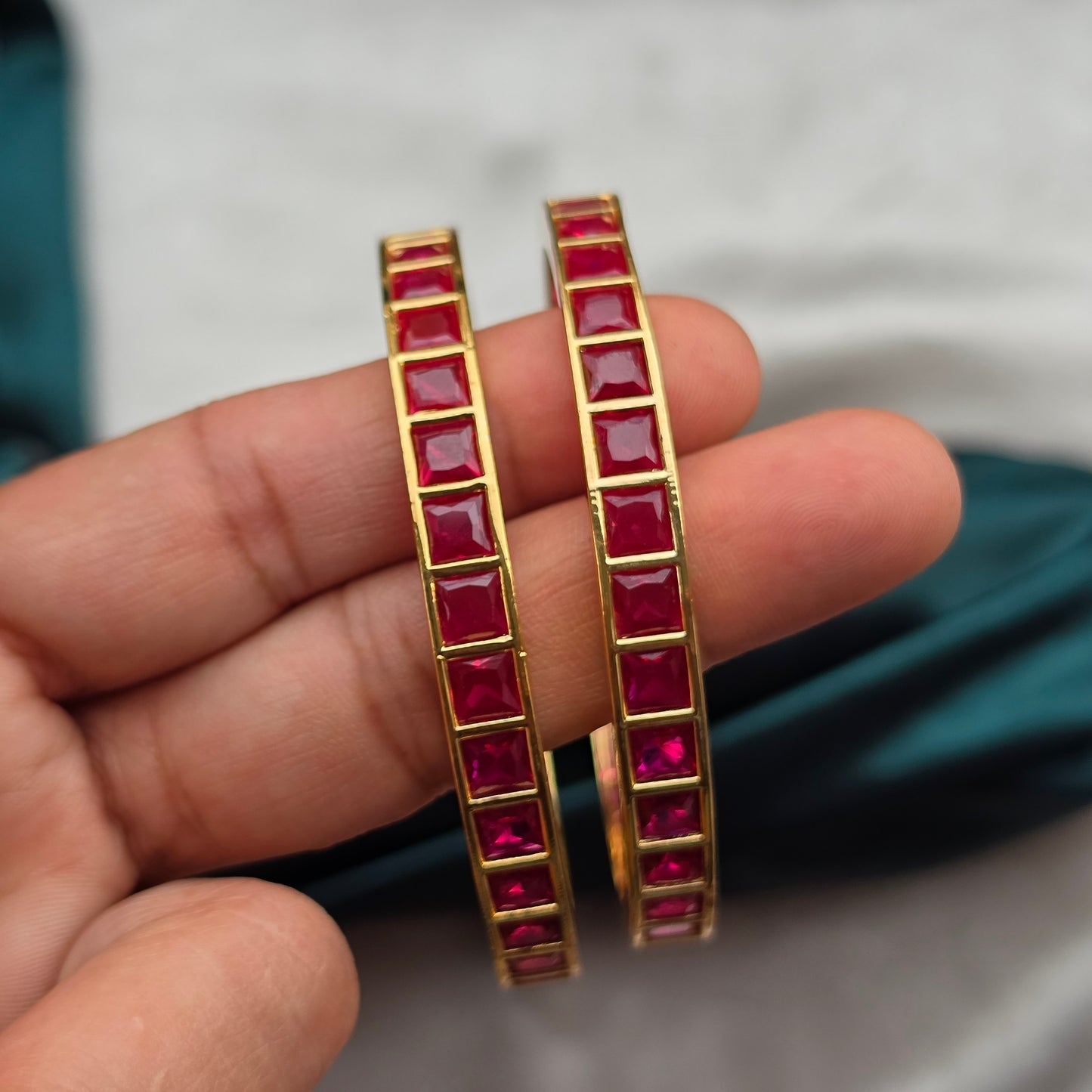 AD Stone Bangles - Set Of 2