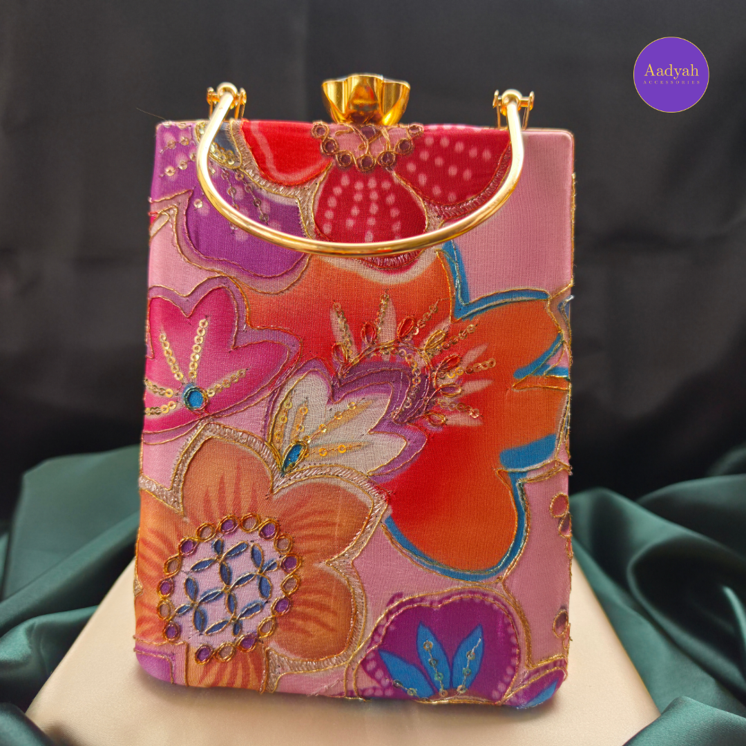Party Wear Bucket Bag - Floral Digital