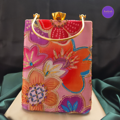 Party Wear Bucket Bag - Floral Digital