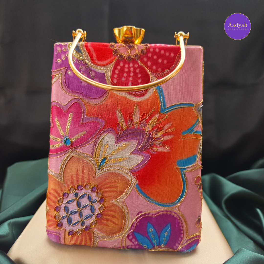 Party Wear Bucket Bag - Floral Digital
