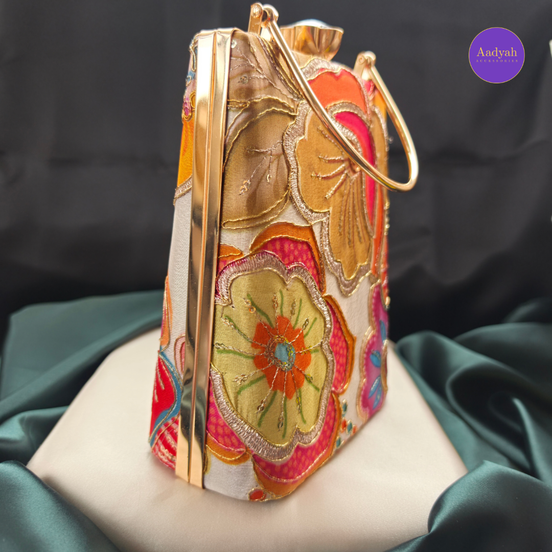 Party Wear Bucket Bag - Floral Digital