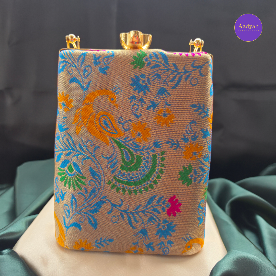 Party Wear Bucket Bag - Brocade