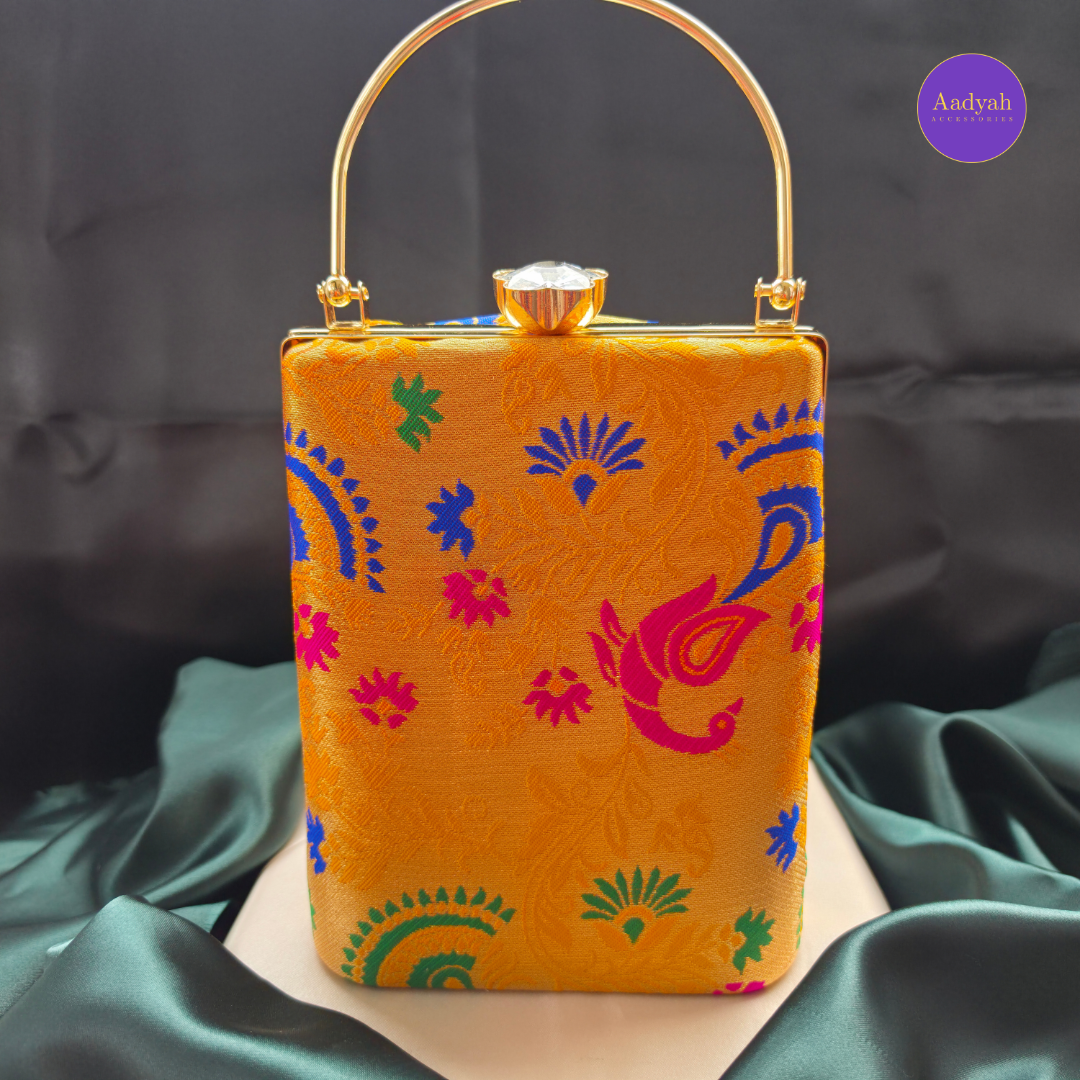 Party Wear Bucket Bag - Brocade