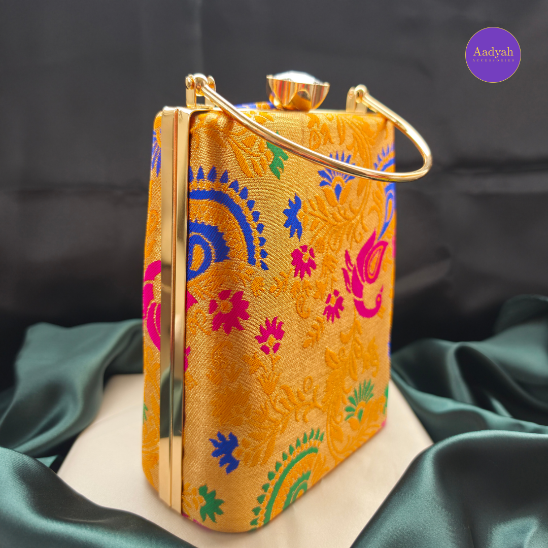 Party Wear Bucket Bag - Brocade