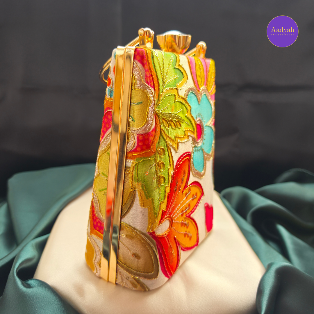 Party Wear Bucket Bag - Floral Digital