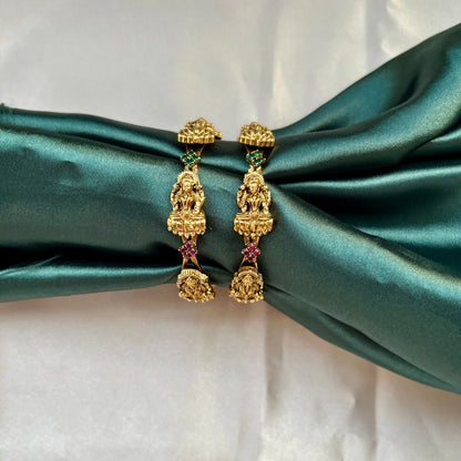 Traditional gold tone bangles with carved detailing imitation jewelry for weddings.Glossy gold look bangles in classic design  party wear imitation bangles for women

