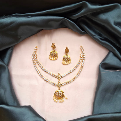 AD Layered Stone Necklace Set