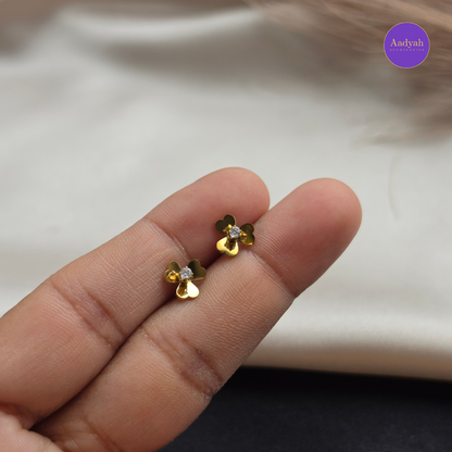 Floral Stone- Small Stud