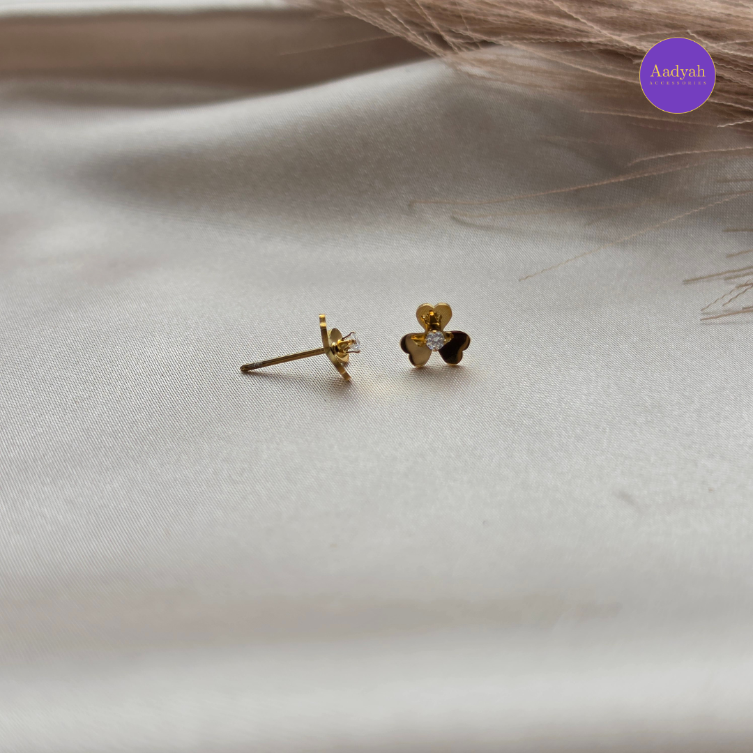 Floral Stone- Small Stud