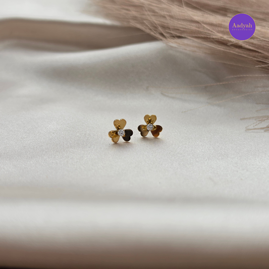 Floral Stone- Small Stud