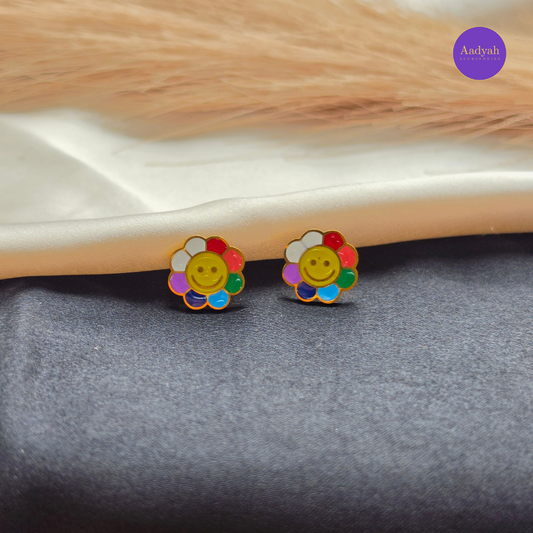 Rainbow Floral - Small Stud