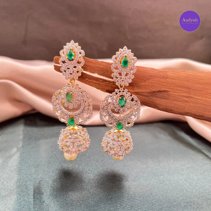 3-1 GJ Jhumkas - White Green